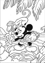 coloring page Mickey on safari